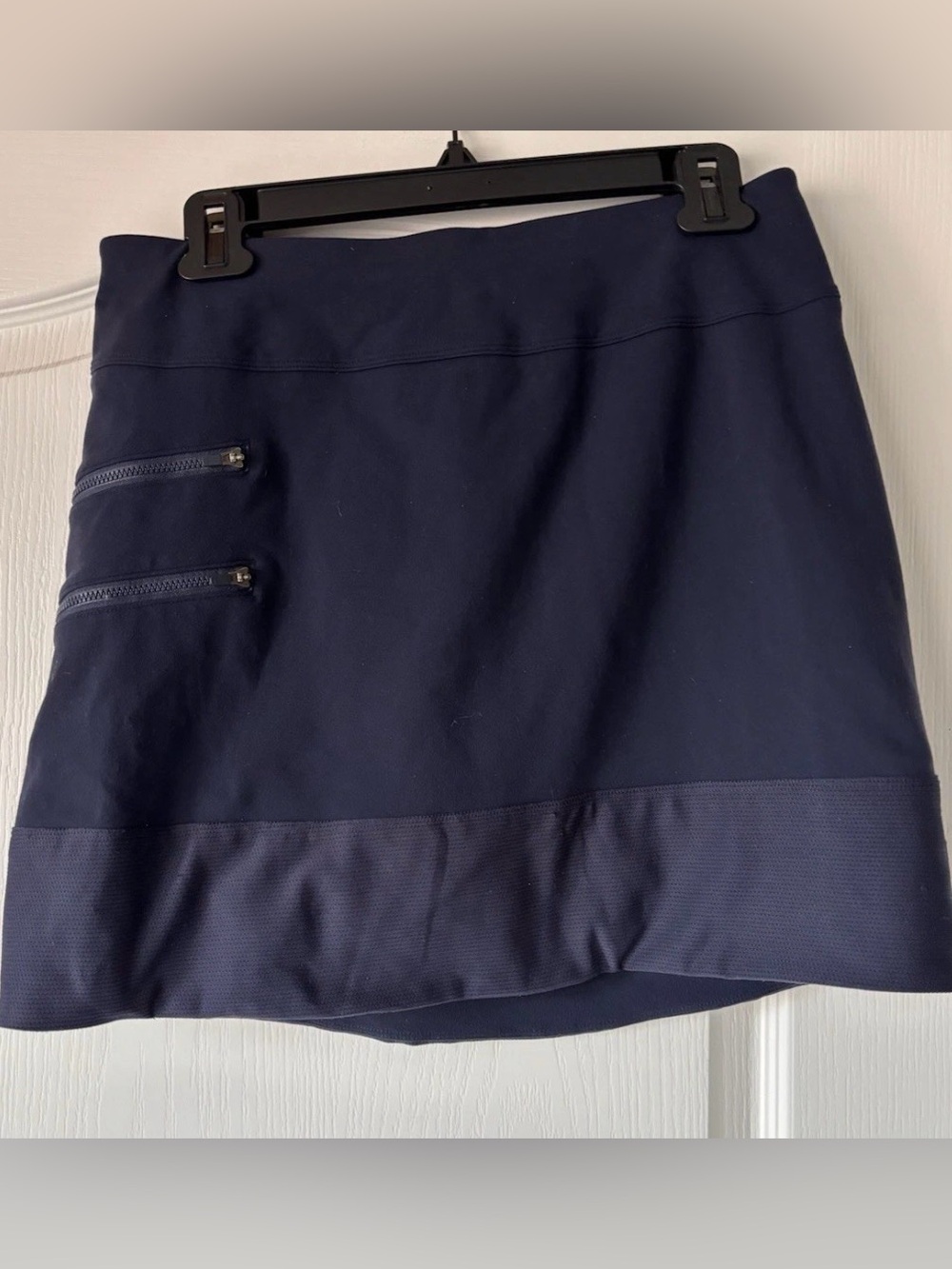Athleta Tee Time Large Tall Women's Navy Skort Front Zipper Pockets Stretch